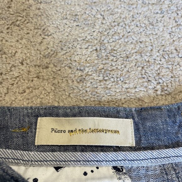 PILCRO AND THE LETTERPRESS Linen Blend Wide Leg Pants Women's 0P Heather Blue - Picture 12 of 14